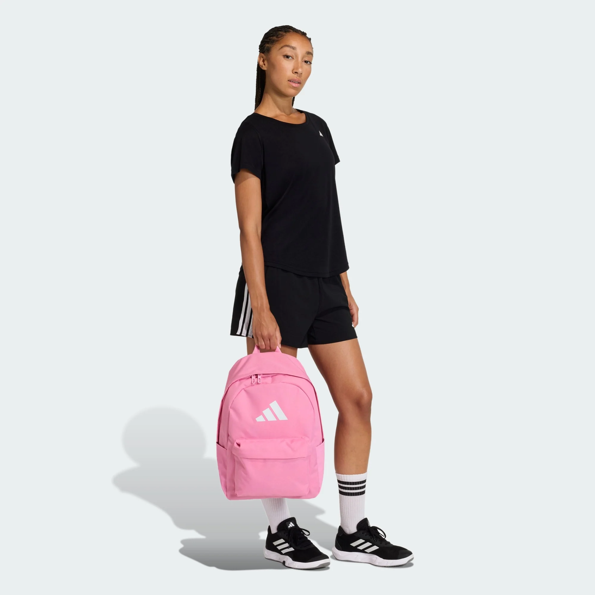 Adidas Classic 3 Bars Logo Pink Backpack - Image 4