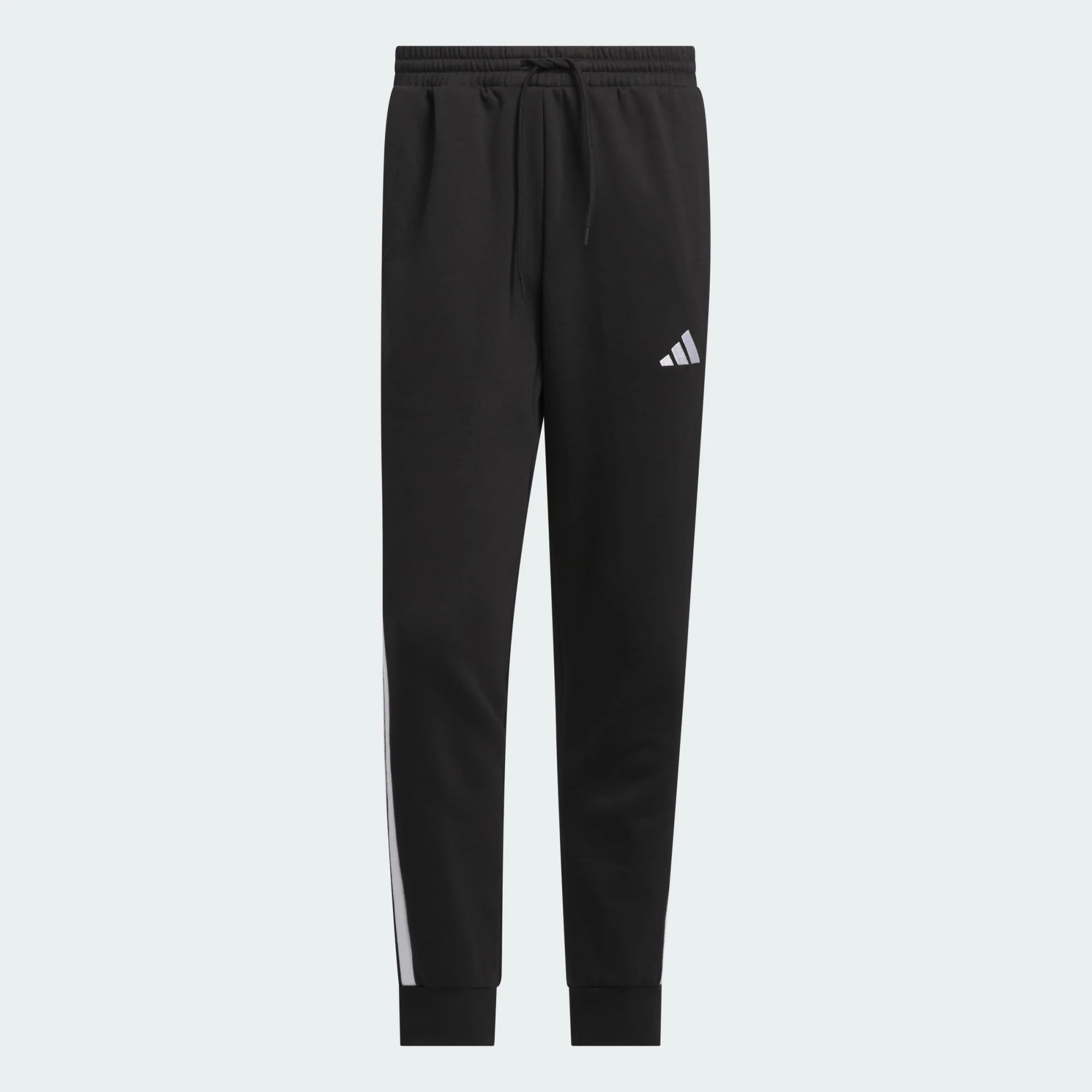 Adidas Men's 3-Stripes Fleece Black Trackpant - Image 2