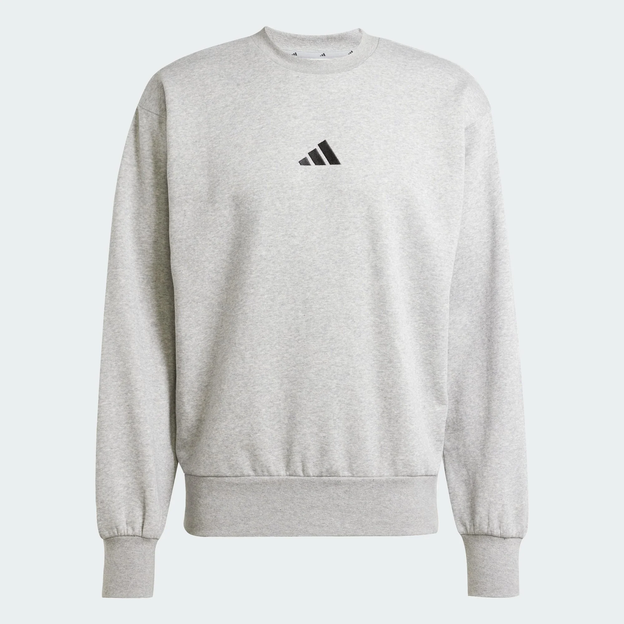 Adidas Men's Essentials Feelcozy Fleece Grey Sweatshirt - Image 2
