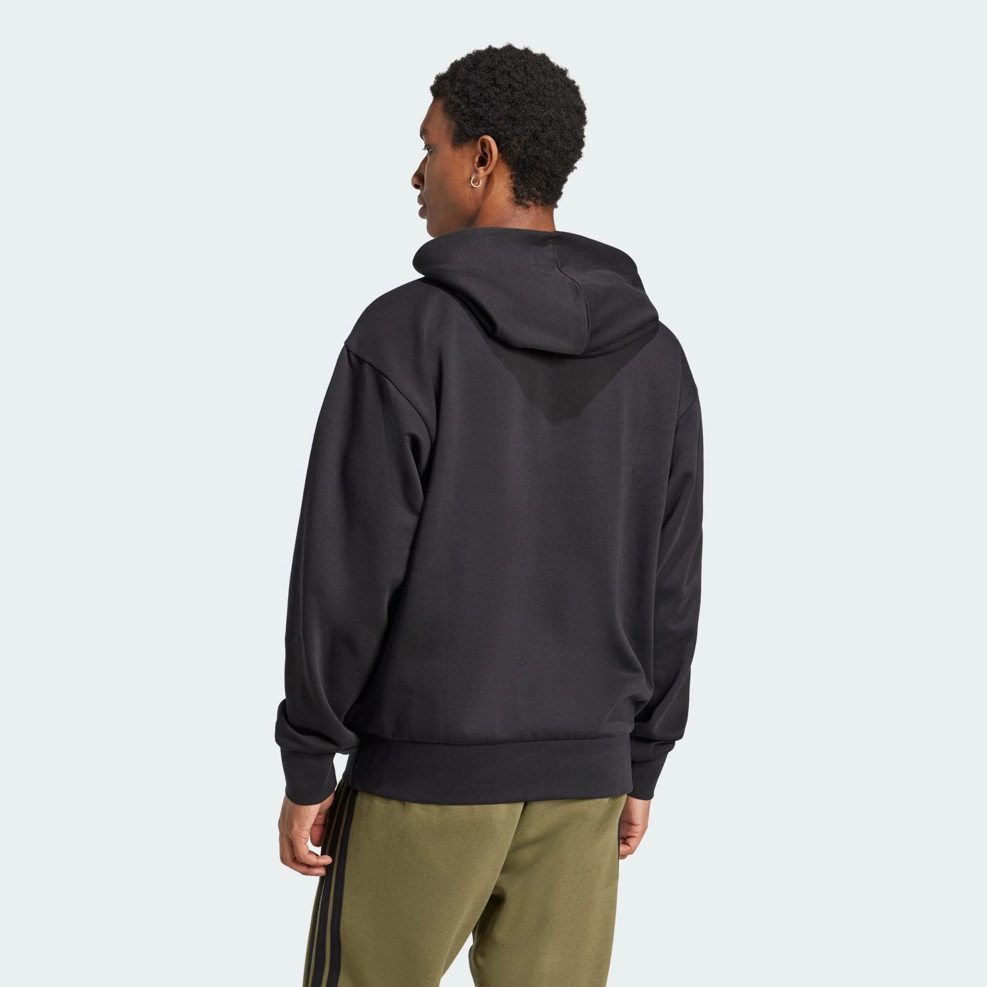 Adidas Men's Feelcozy Fleece Black Hoodie - Image 4