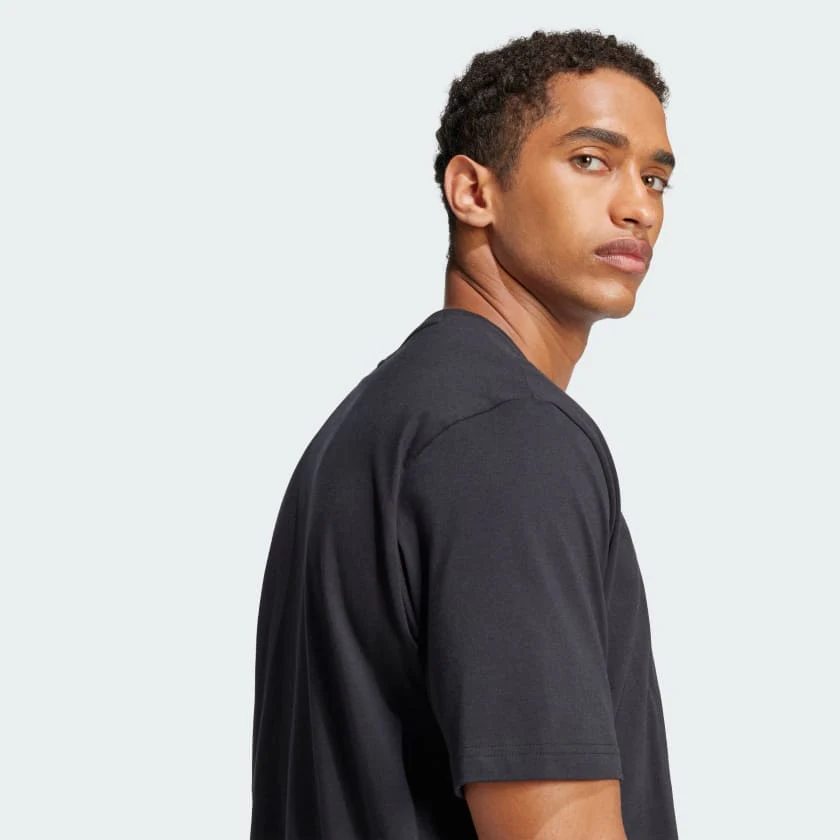 Adidas Men's Linear Small Logo Black Tee - Image 5