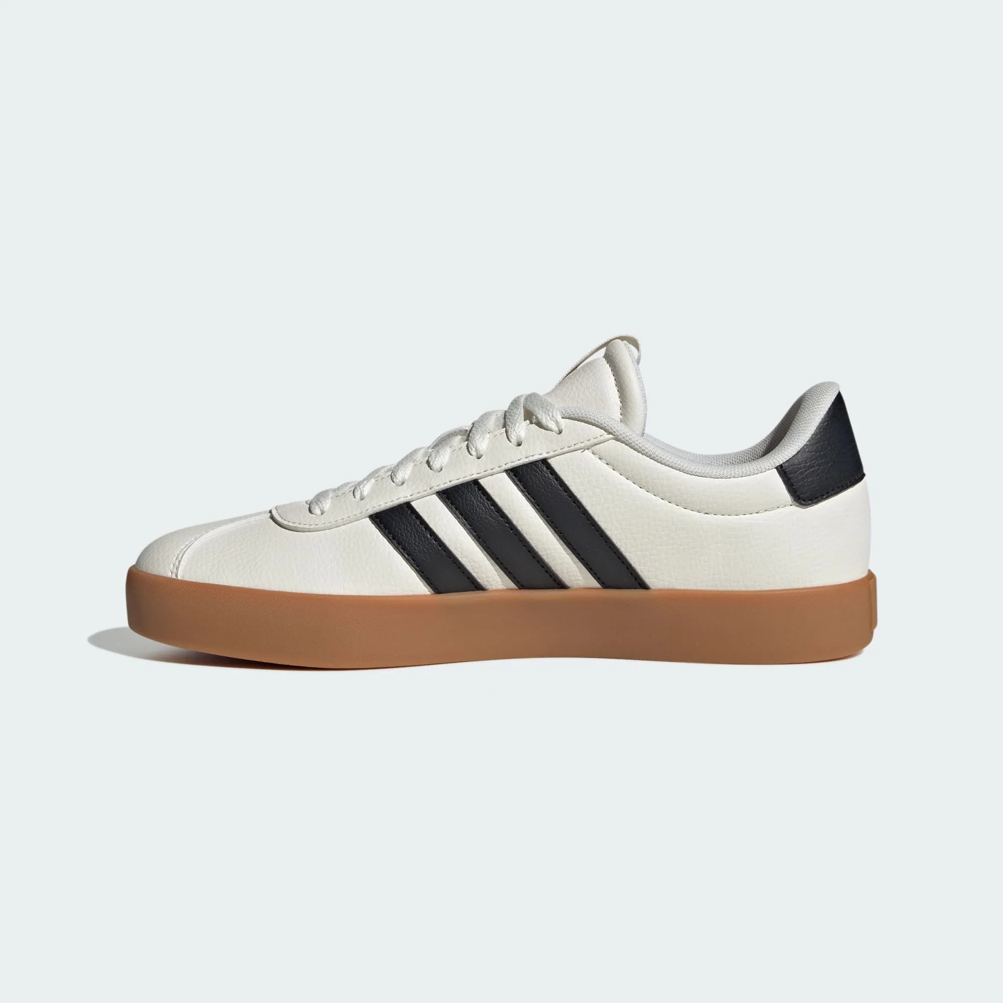 Adidas Men's Vl Court 3.0 White/Black/Gold Sneaker Shoes - Image 2