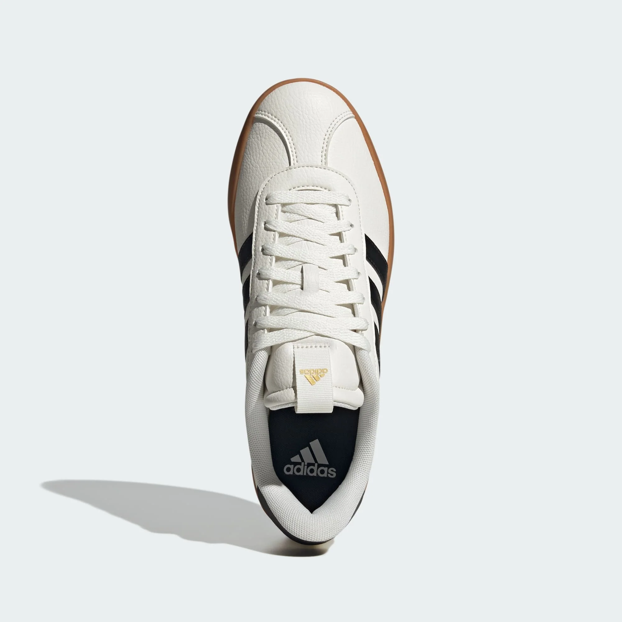 Adidas Men's Vl Court 3.0 White/Black/Gold Sneaker Shoes - Image 3