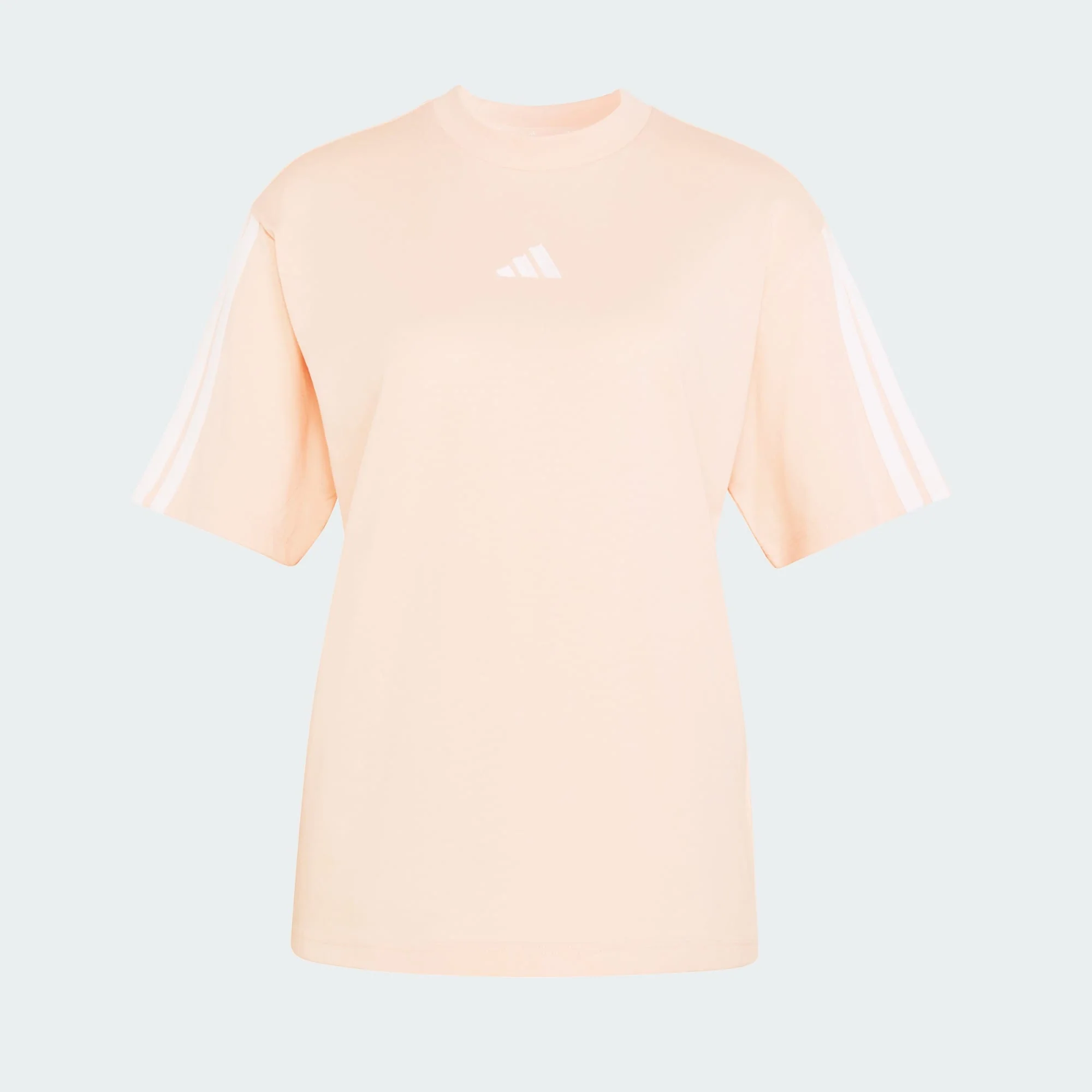 Adidas Women's 3-Stripes Boyfriend Pink Tee - Image 2