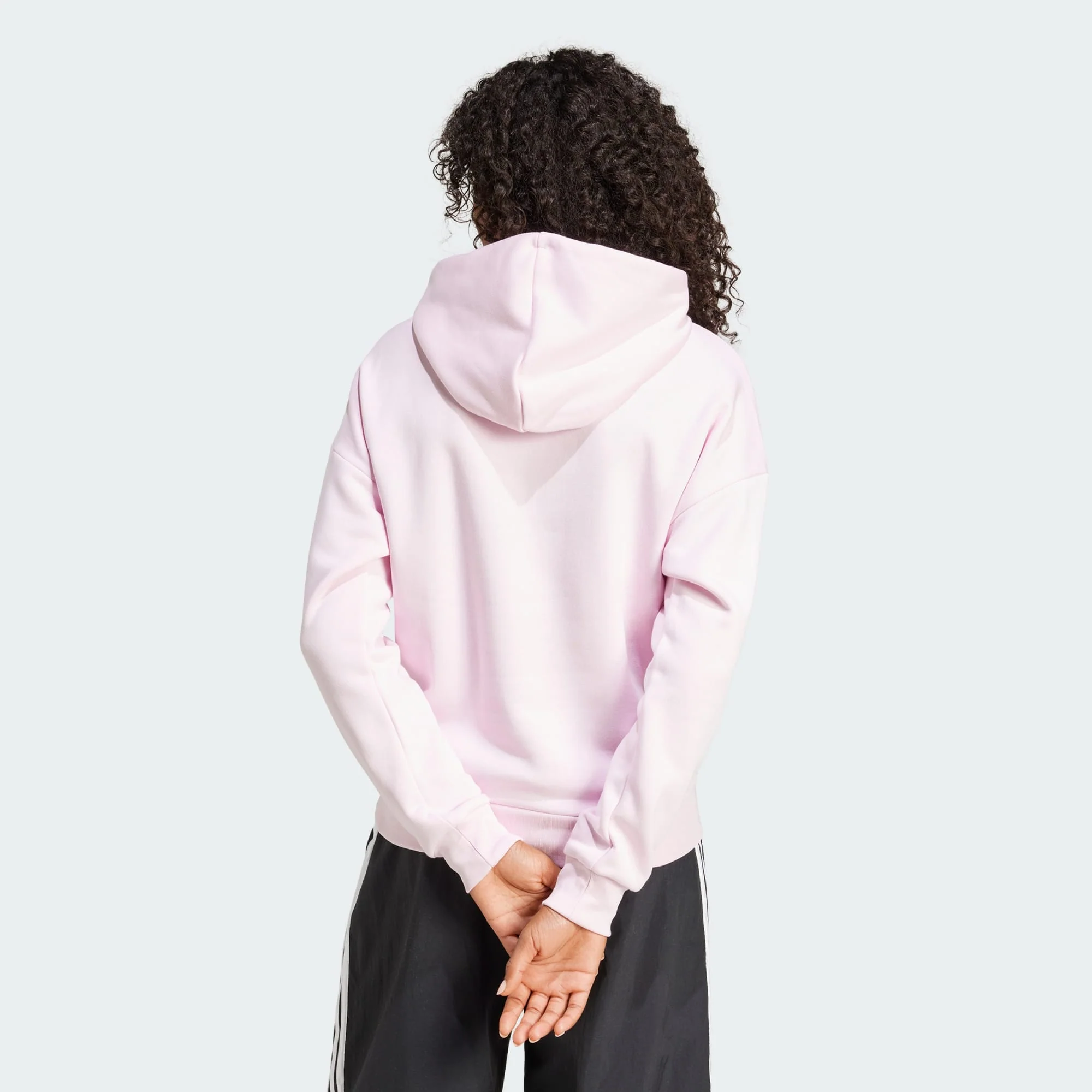 Adidas Women's Essentials Small Logo Feel Cozy Pink Hoodie - Image 4