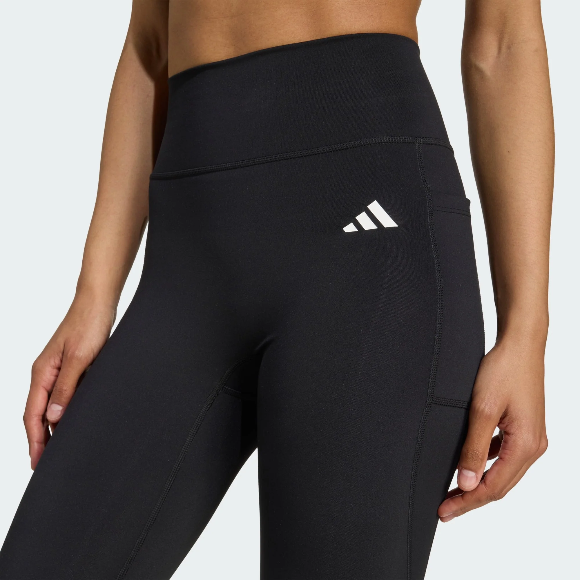 Adidas Women's Optime Essentials Seamless 7/8 Black Legging - Image 3
