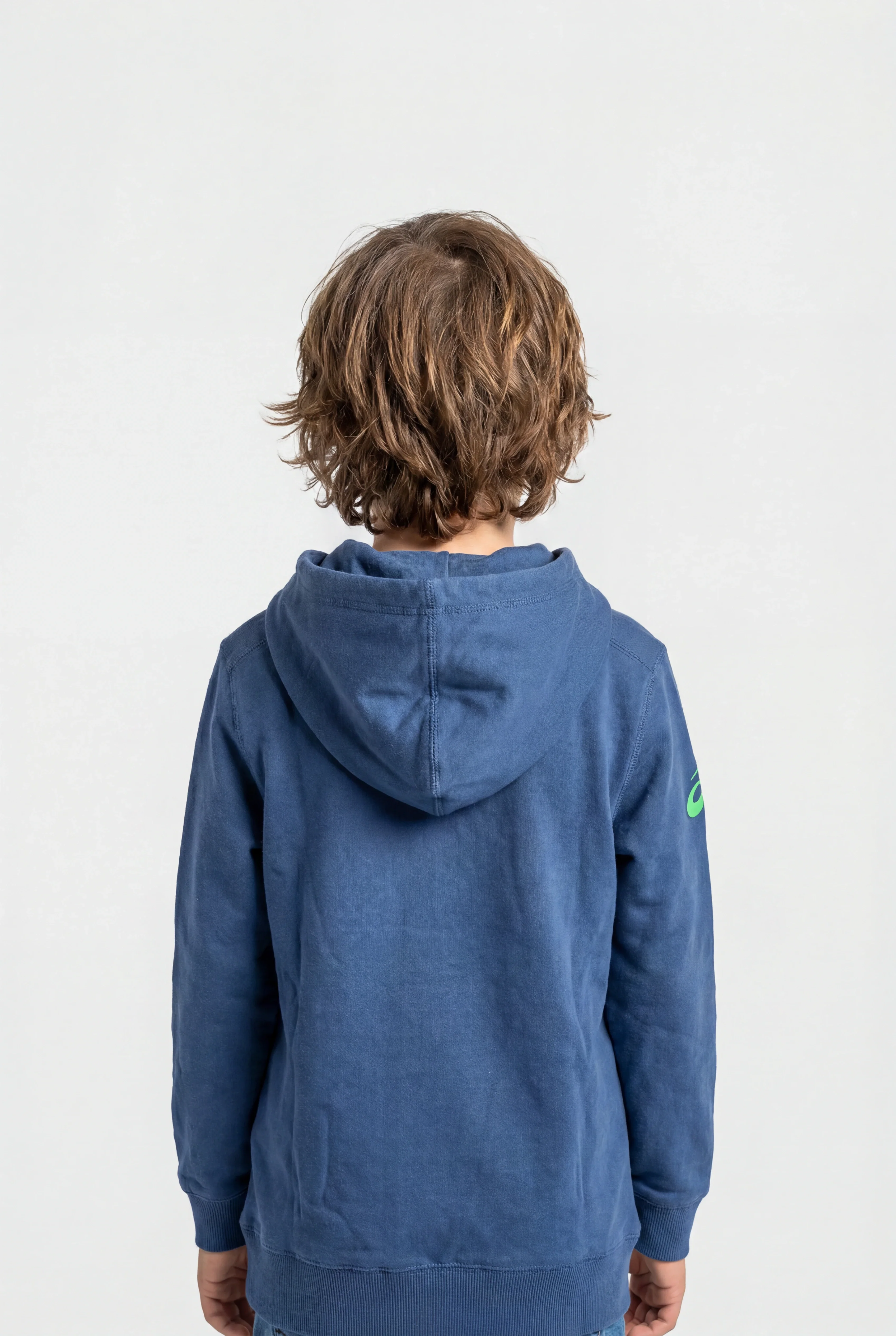Asics Kid's Fleece Blue/Green Hoodie - Image 2