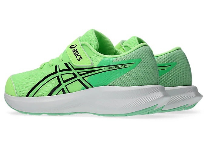 Asics Kid's Patriot 13 Ps Hook N' Loop Green/Black Running Shoes - Image 4