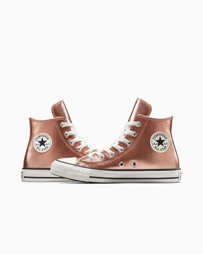 Converse Kid's Chuck Taylor All-Star Metallic Gold Sneaker Shoes - Image 3