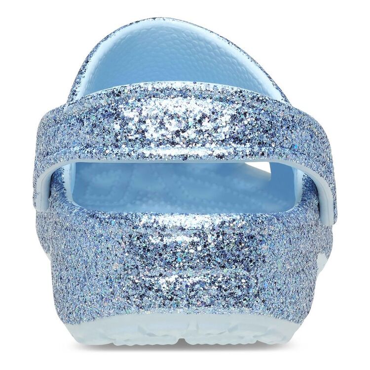 Crocs Kid's Classic Blue Glitter Clog - Image 5