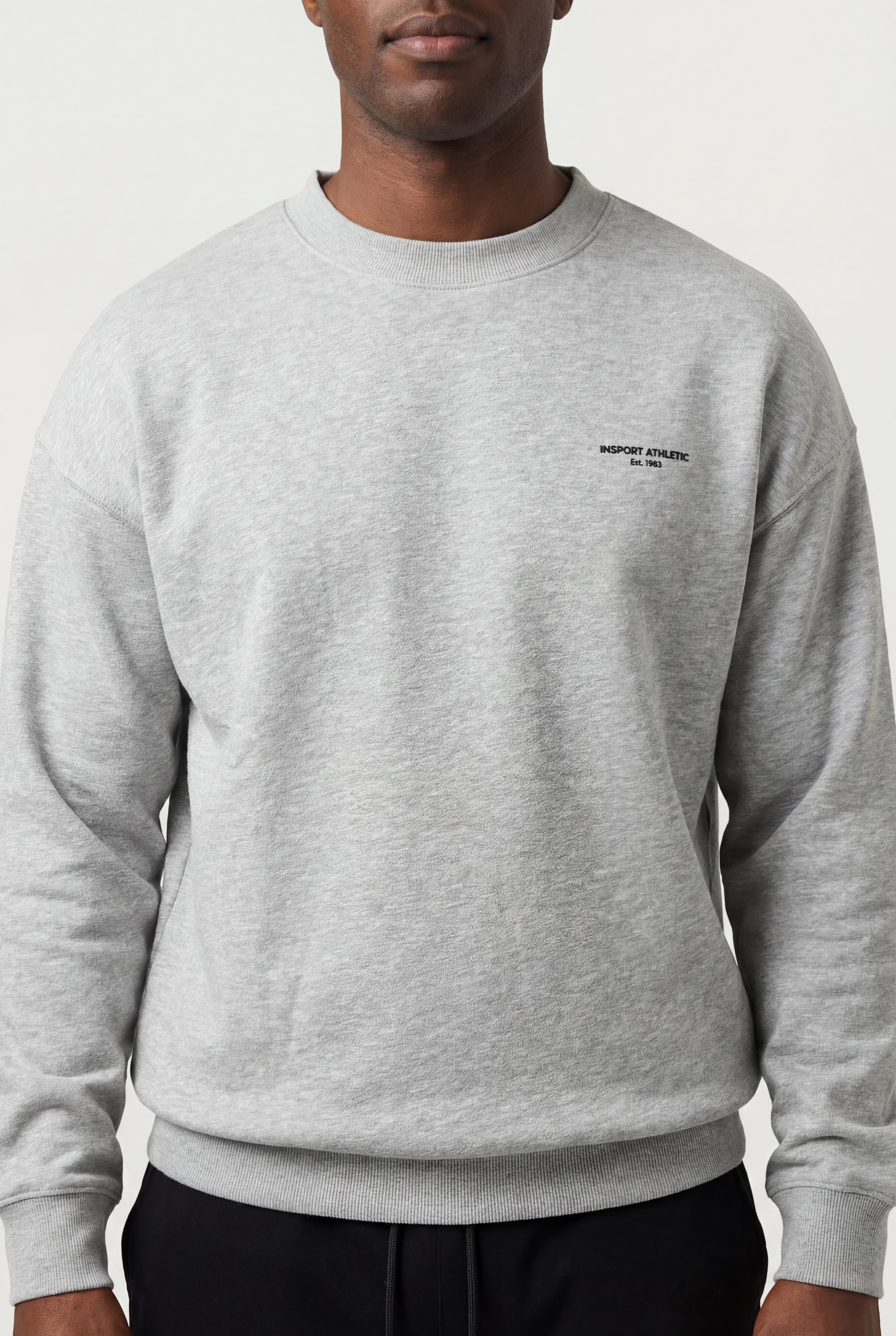 Insport Mens Eastton Grey Marle Crew - Image 4