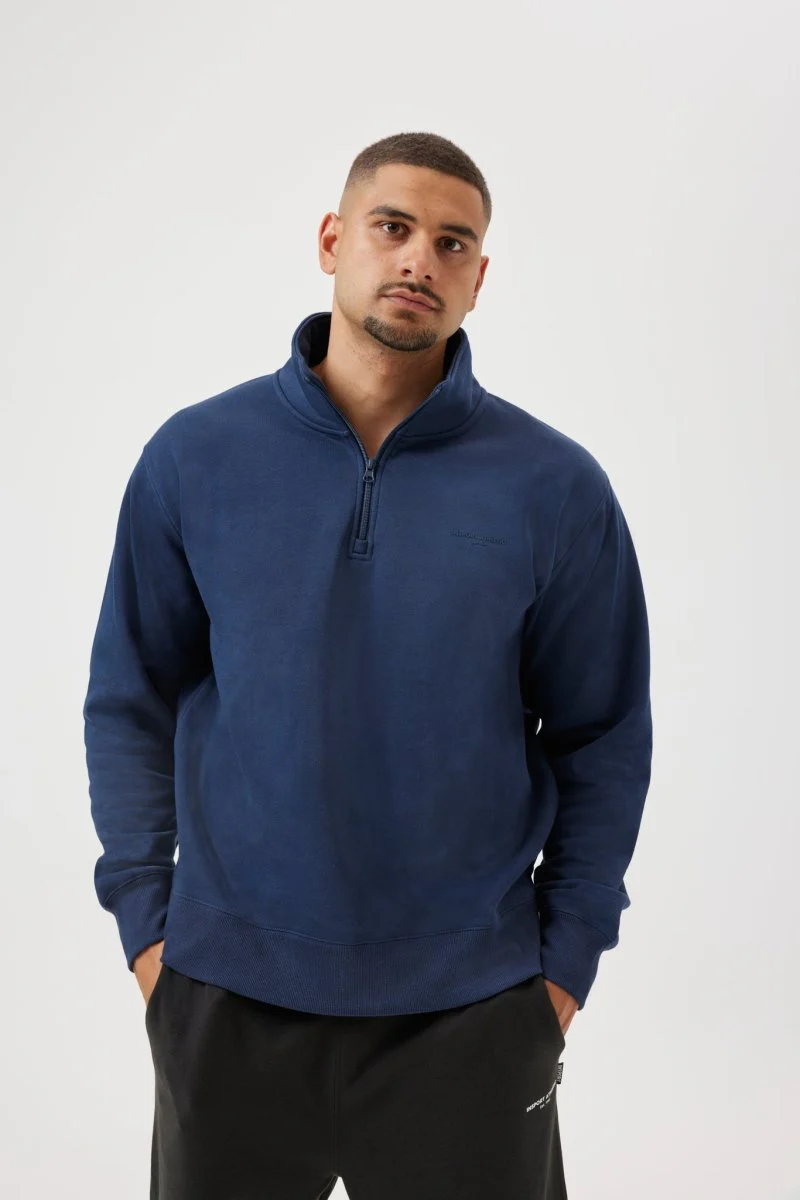 Insport Men's Alaska Quarter Zip Top Navy - Image 3
