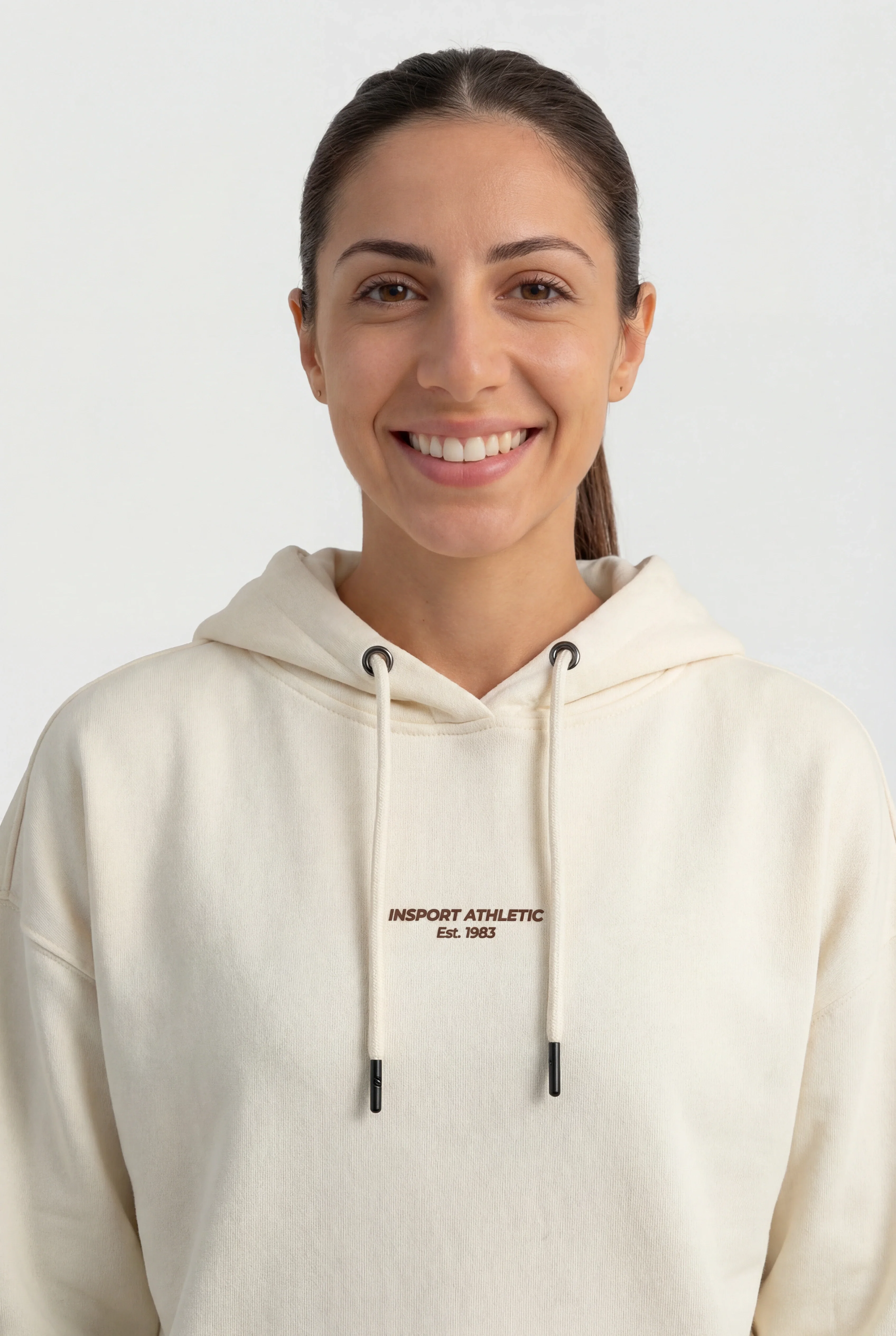 Insport Womens Mia Ivory Fleece Hoodie - Image 5