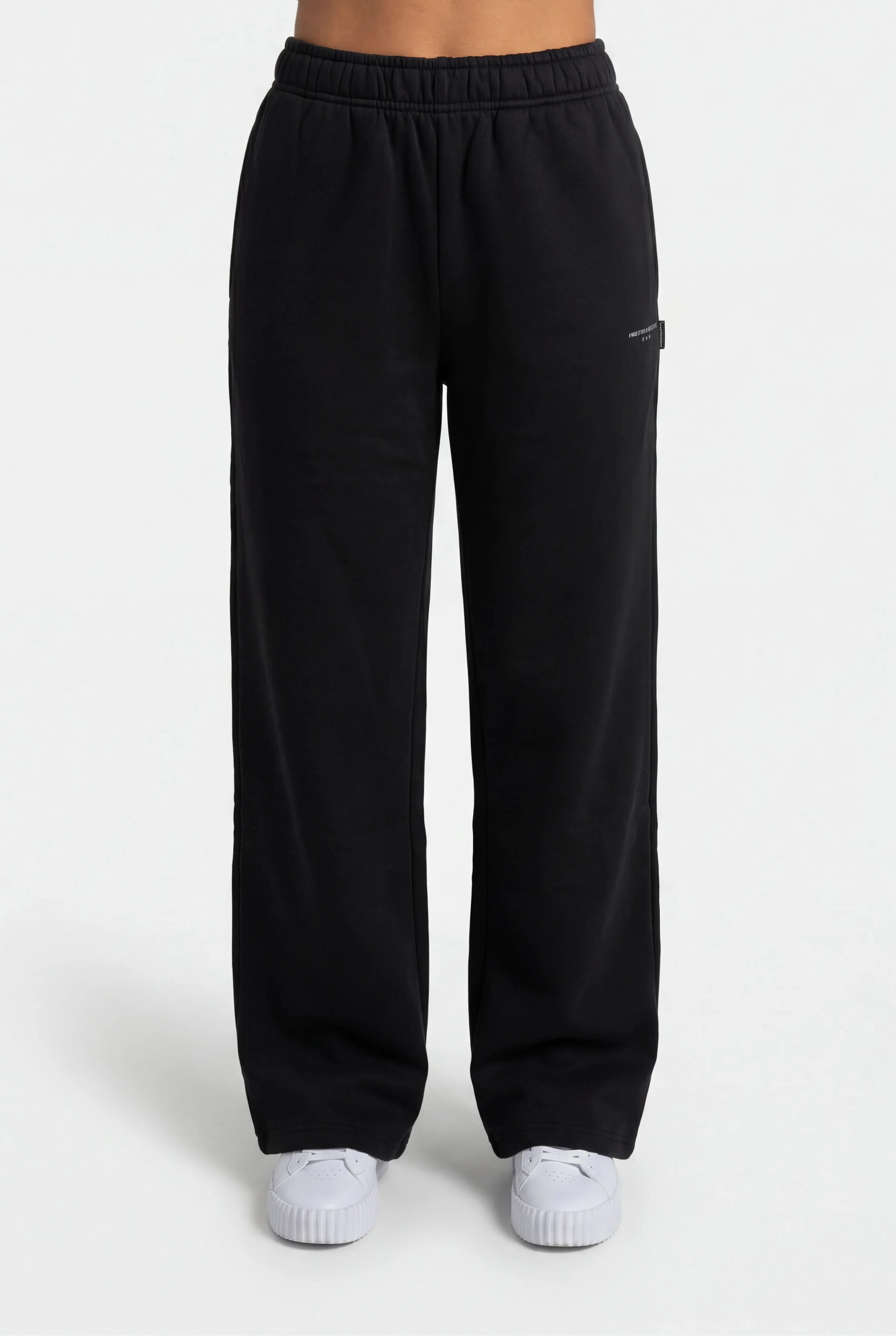 Insport Womens Skyla Black Wide Leg Fleece Pant - Image 3