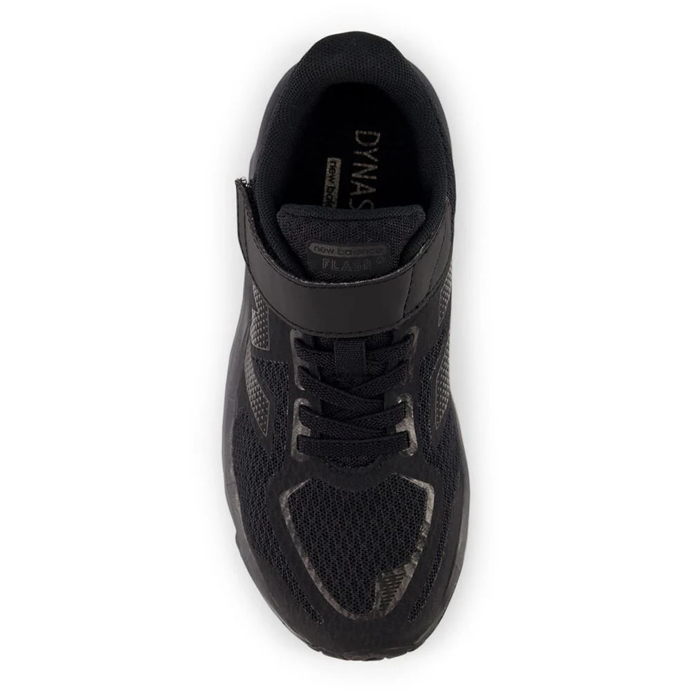 NEW BALANCE KID'S HOOK N' LOOP FLASH V7 TRIPLE BLACK RUNNING SHOES - Image 3