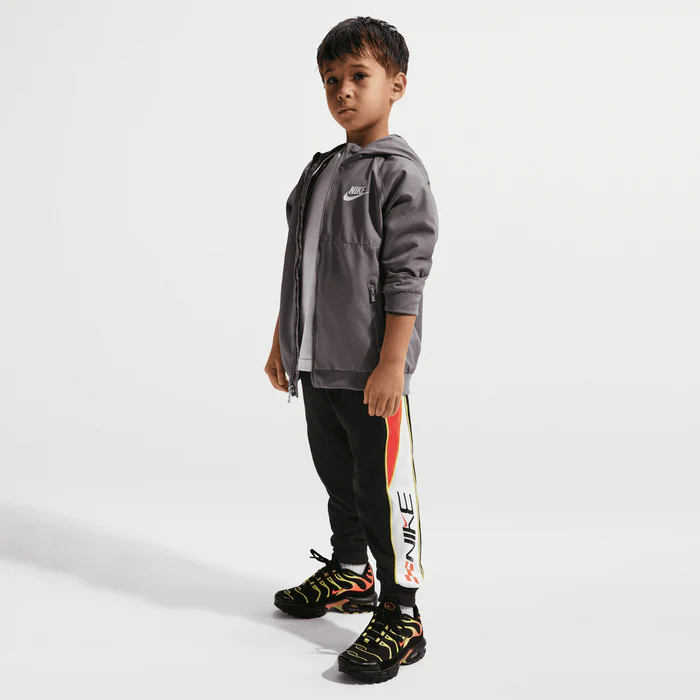 Nike Kid's Victory Lap French Terry Black Trackpants - Image 3