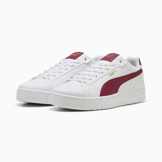 Puma Men's Court Classico White/Red Sneaker Shoes - Image 3